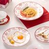 Chinese Style Creative Ceramic Plates High End Restaurant Circular Pasta Plate Delicious Fruits Salad Plate Wedding Tableware