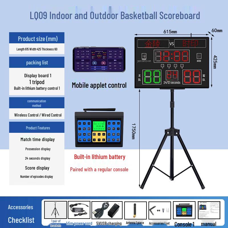 Basketball Electronic Scoreboard with Shot Clock