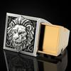 A Cross-border Hot Fashion Retro Domineering Lion Ring Creative Invisible Storage Box Box Holiday Gift