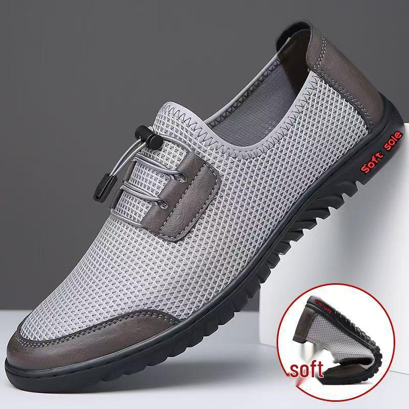 Men's Classic Non-Slip Breathable Leather Sandals - Lightweight & Fashionable Summer Slip-Ons