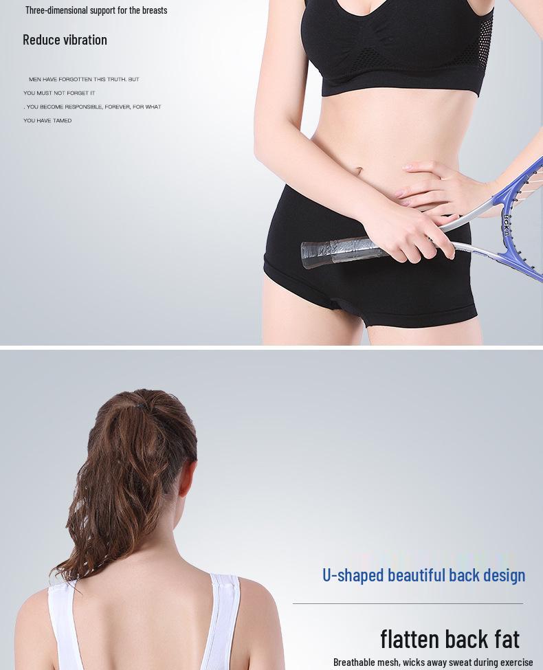 Mesh Breathable Hollow-Out Sports Bra - No Underwire Yoga Exercise Bandeau for Women