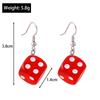 Handmade Cartoon 3D Resin Dice Drop Earring Tassel Casino Candy Color Personality Fun Zircon for Women Female Gift