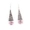 Natural Morganite Gemstone 925 Sterling Silver Jewelry Handmade Earrings 1.9" EE-165-9