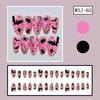 30 Pieces Halloween Nail Art Pink Bat Chrome Press Ons ABS Material Costume Party Accessories