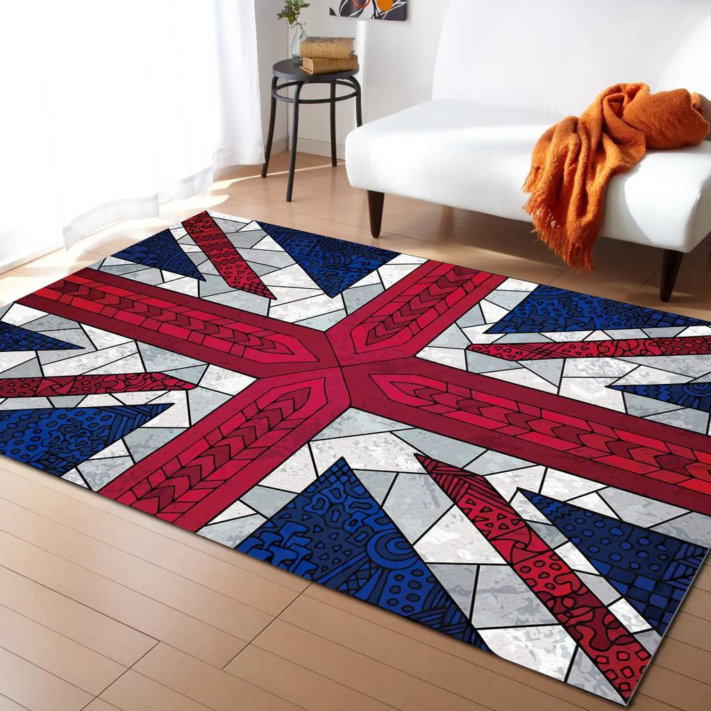 Retro British Flag Pattern Carpet for Living Room Large Area Rugs Bedroom Carpets Modern Home Living Room Decor Floor Mat Rug