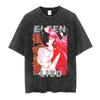 Elfen Lied Lucy Manga Graphic T-shirt Vintage Washed Oversized T Shirt Men's Women's Clothing Pure Cotton