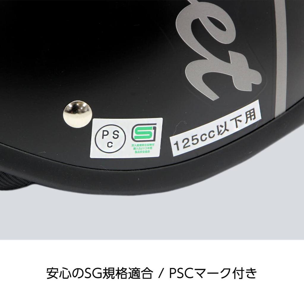 Ishino Shokai Small John Jet Half Helmet for Matte Part SJD33MBK Motorcycles, 57cm-60cm, Black, Number