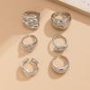 European & American Cross-Border Geometric Arc Ring Set: Stylish, Irregular Metal Design