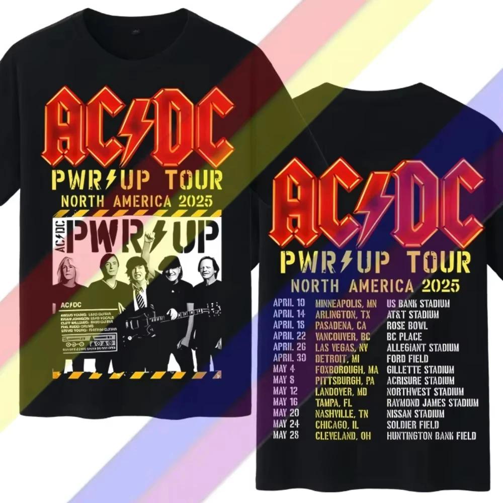 

2025 AC DC Band Printed Women Men T-shirt Coming Soon Rock Casual Lyrics Short Sleeve Top TOUR PWRU Cotton Oversized Shirt Tops 2XL
