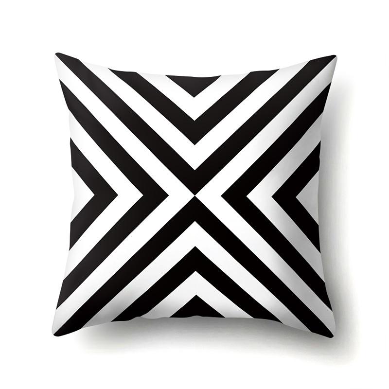 Polyester Pillow Case Geometric Decoration Home Petal Strip Printed Cushion Cover Bedside Cushion Cover Waist Cushion Cover