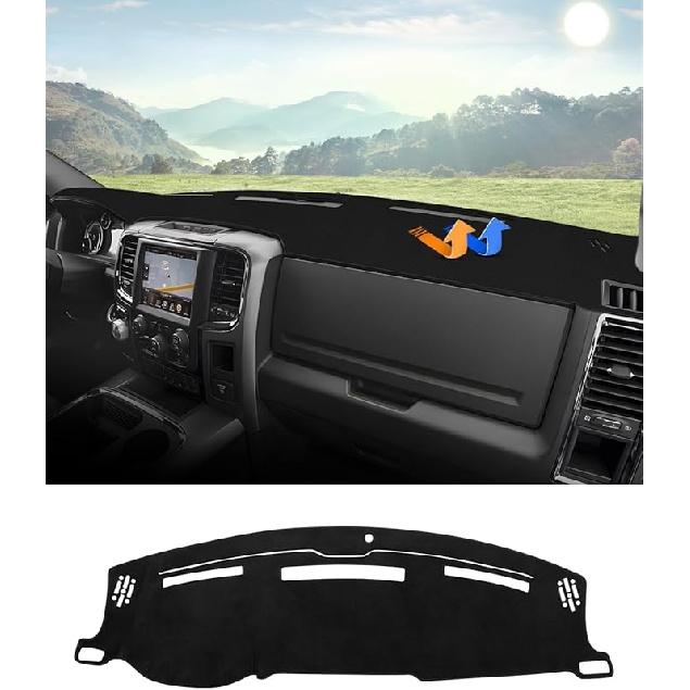 Autorder Dashboard Cover Mat For 2002-2005 Dodge Ram 1500 & 2003-2005 2500/3500 Accessories Dash Cover Flannel Dash Mat Sunshade Glare UV Rays