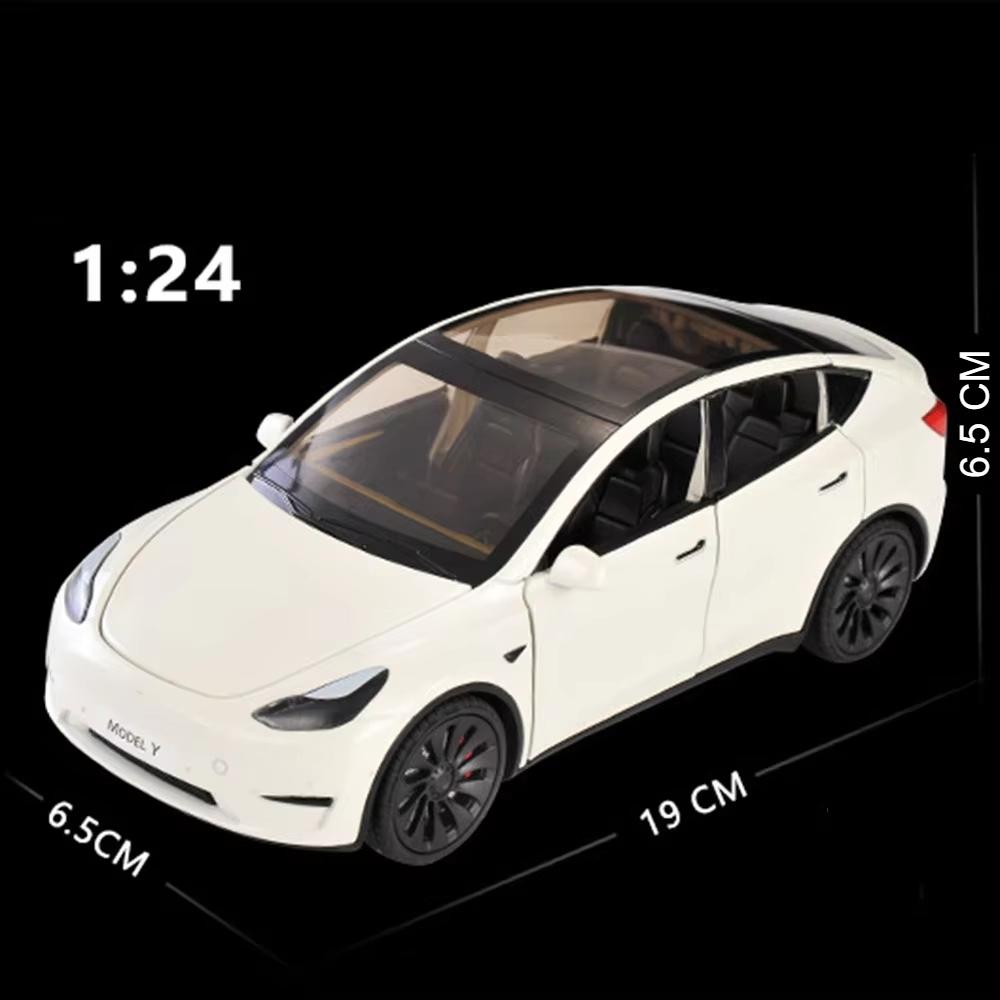 1/24 Scale Model Y Diecast Alloy Toys Models Car Simulation With Sound And Light Pull Back Function Collection Boys Toy Gifts