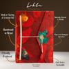 Lokta Bold Floral Notebook – Large (21x15cm) – 45 Leaves – Includes Bookmark – Ruby