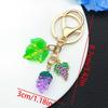 Creative Resin Purple Grape Keychain with Leaves