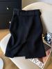 2025 Autumn/Winter High-End Korean Wool Plaid Skirt - Women's Elegant Straight Hip-Hugging Style
