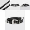 Y2k Womens Punk Leather Belt With Skull Decor And Metal Buckle For Casual Wear
