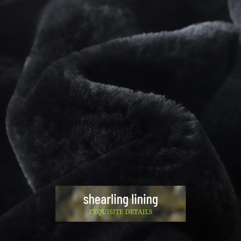 Futing Men's Genuine Goat Leather Jacket with Fur Lining