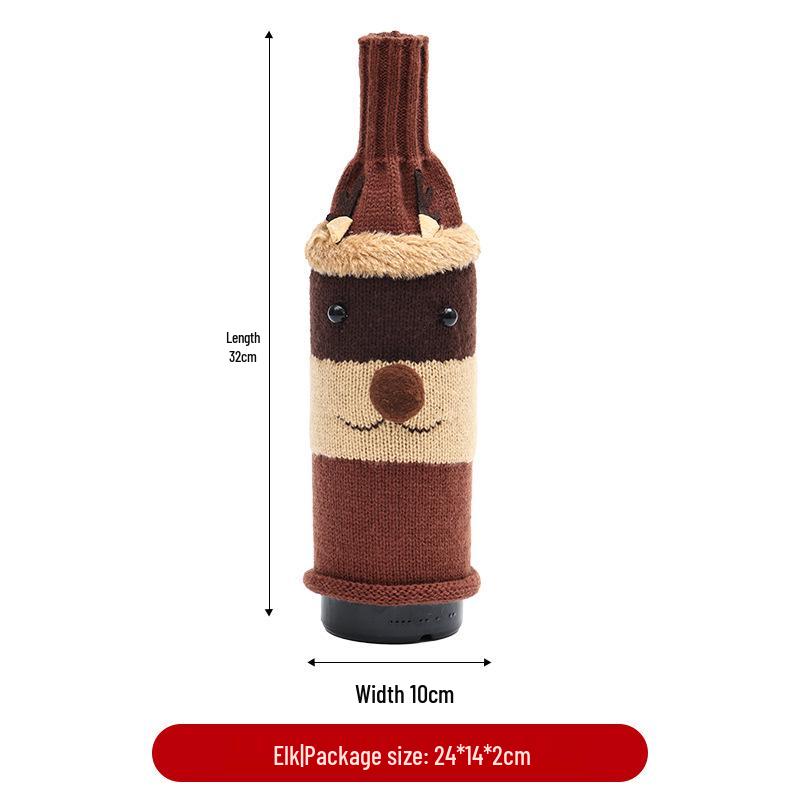 Cross-Border Christmas Wine Bottle Gown - Festive Red Wine Cover for Home Dining Table Decor.