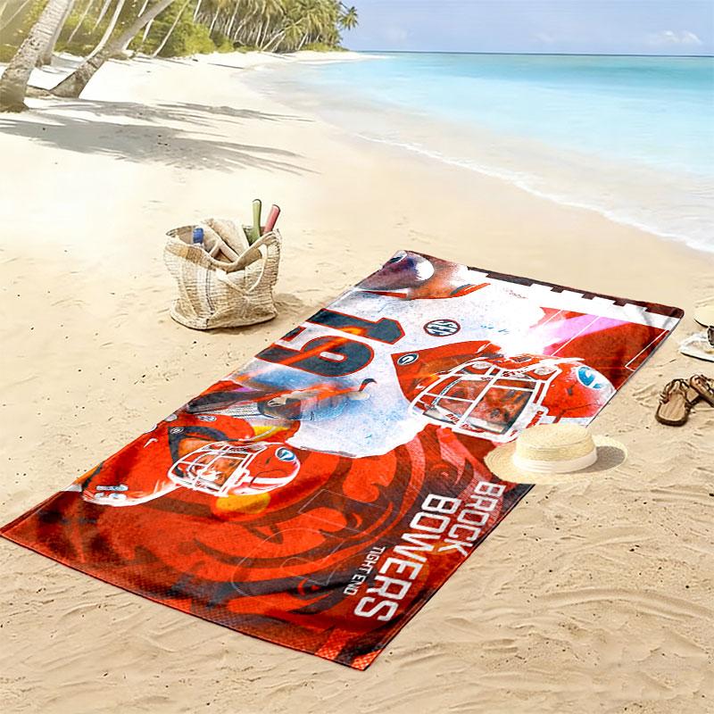 Brock Bowers Print Beach Towel, Large Soft Quick Dry Towel for Beach Camping Swimming