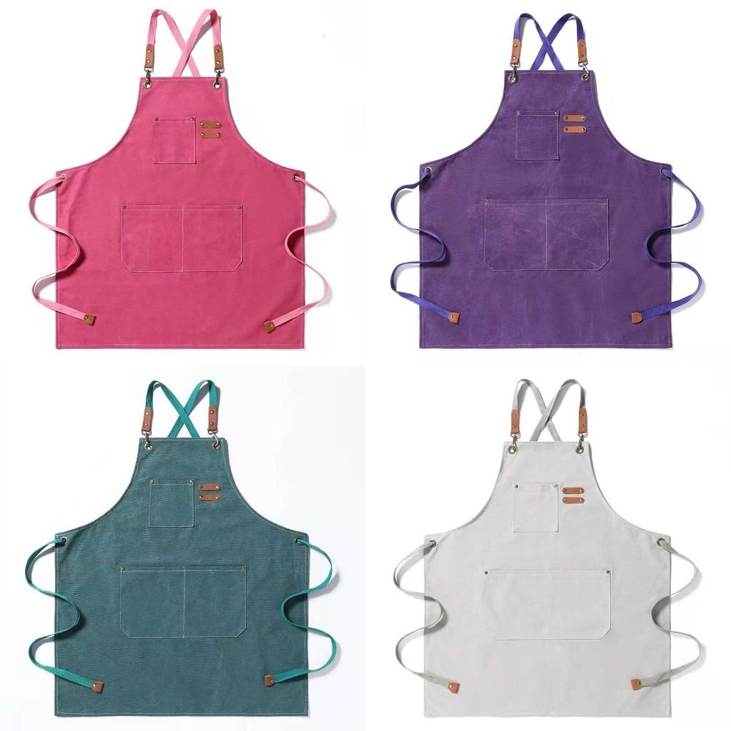 Thickened Cotton All Canvas Apron Coffee Barbershop Milk Tea Shop Home Kitchen