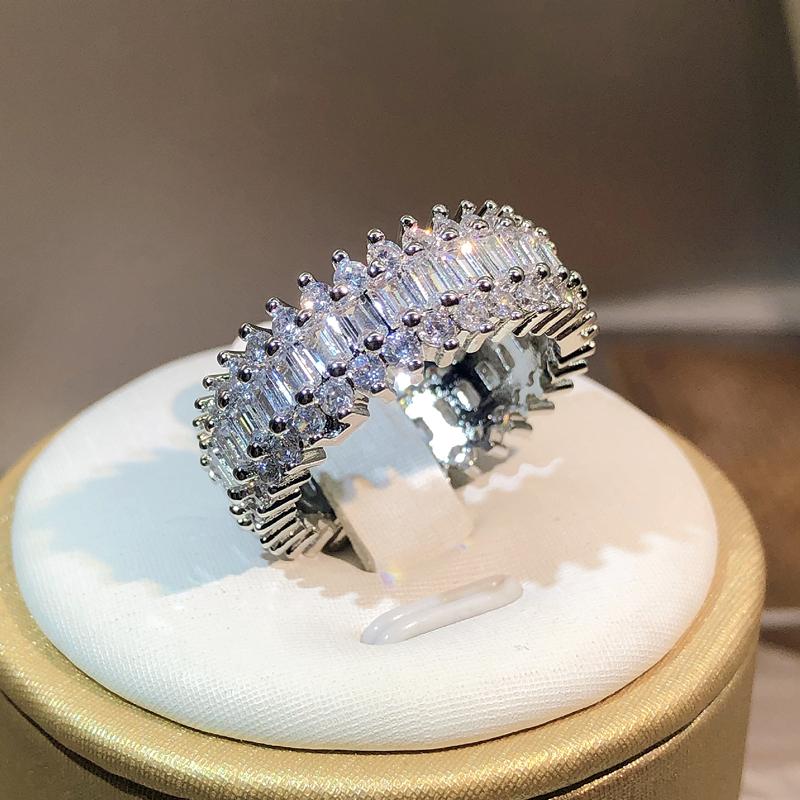 Unique Brand New Luxury Jewelry  Sterling Copper Marquise Cut White AAAAA Cubic Zircon Women Wedding Bridal Ring Gift