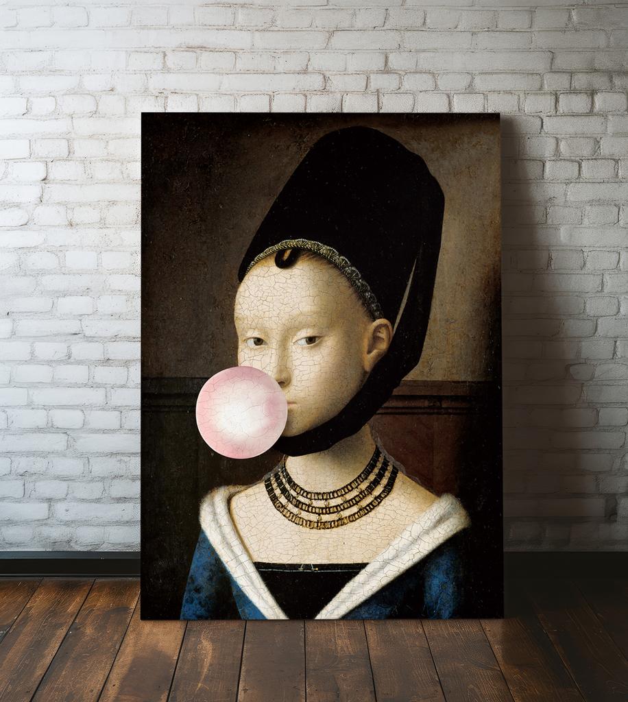 Canvas Print Portrait with Balloon Pop Art
