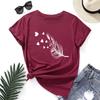 Cotton T-Shirt Short Sleeve Round Neck Women 2d Print Tops
