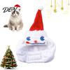 Decorative Pet Hat for Parties Christmas Snowman Cats And Small To Medium Dogs, Soft Photography Prop Plush Festive Costume Accessory with Embroidered