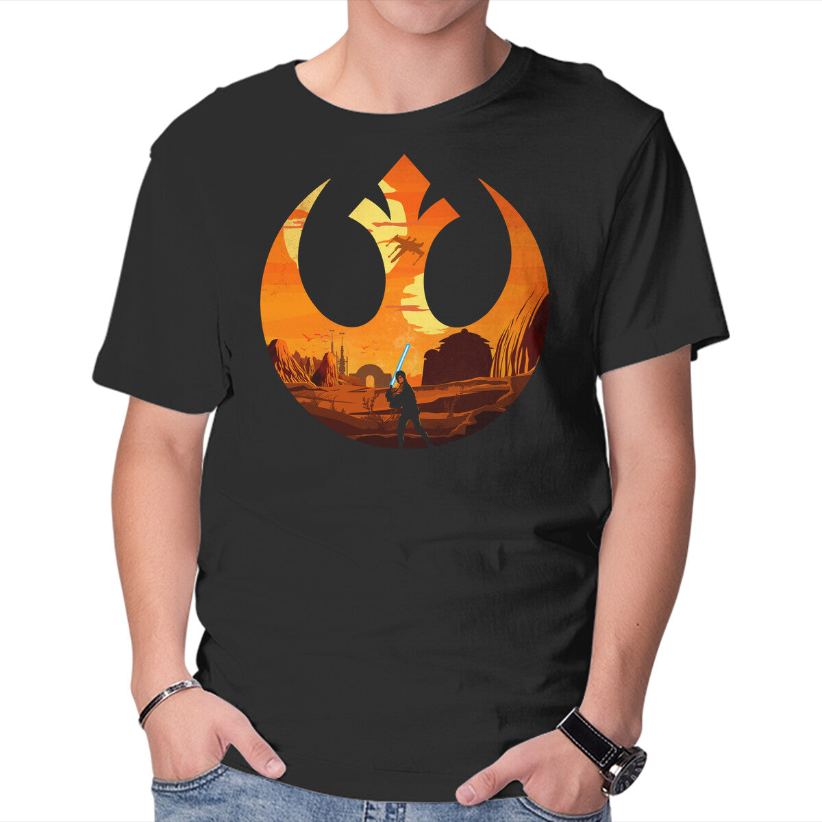 Unisex Crew Neck T-Shirt The Knight Farmer Graphic Short Sleeve Casual Tee XS