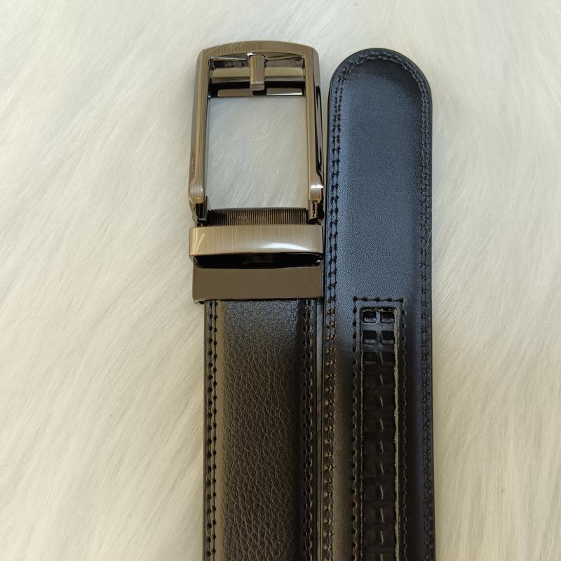Мужской двойной ремень Мужской кожаный ремень Бизнес Универсальный Простой Премиальный Ремень Популярный 120*3.3cm