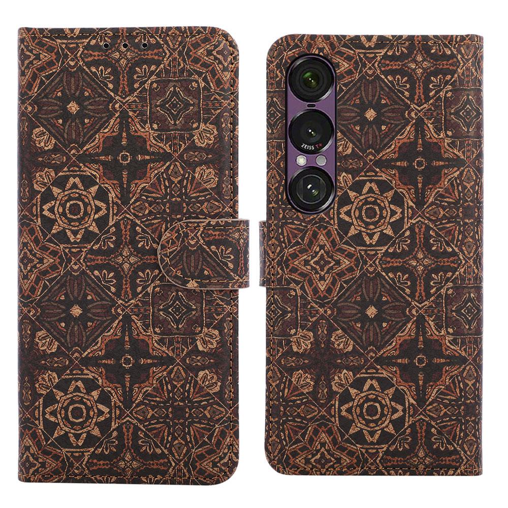 For Sony Xperia 1 VII Leather Wallet Case Bohemian-style TPU PU Phone Cover with Stand