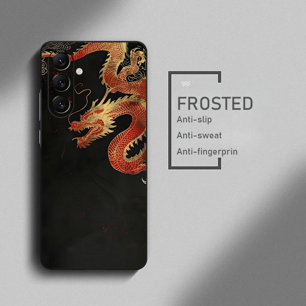 Japanese Dragon Popular Art Phone Case For Samsung Galaxy S26 S25 S24 S23 S22 S21 Plus Ultra Note20 Soft Black
