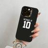 Custodia per Telefono a Tema Calcio Neymar N.10 Per iPhone 17,16,15,14,13,12,11 Plus,Pro Max,XS,Cover Colorata Argento Nero