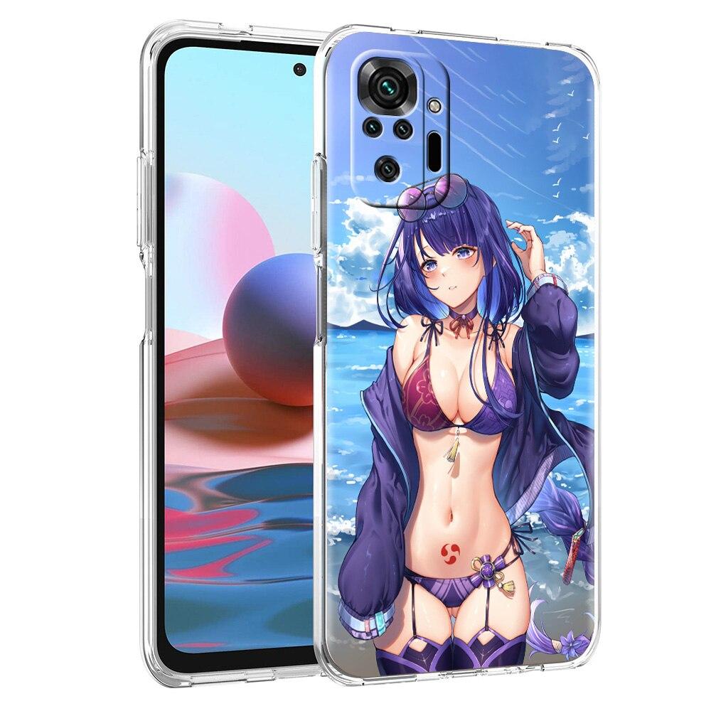 Pouzdro Genshin Impact Hentai Sexy Girl pro Xiaomi Poco X3 NFC M3 F3 Redmi Note 10 9S 9 8 Pro 7 8T 9C 9A 8A K40 Průhledný kryt