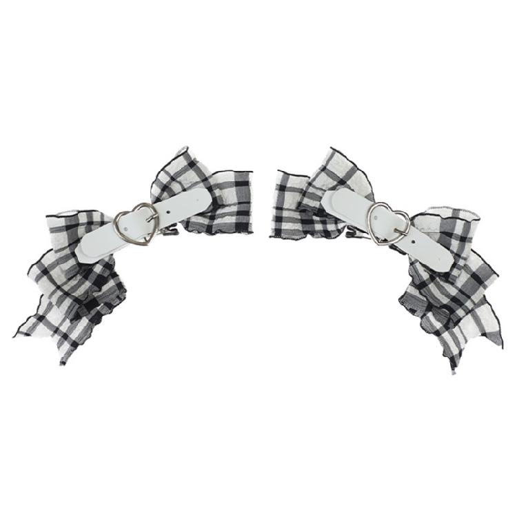 1pair Gothic Bowknot Hairpin Hair Clip Halloween JK Style Hairpin for Teens Girl 1