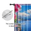 2pcs, Print Curtains Sea View Machine Washable Fabric (without Rod) Versatile All Perfect for Room, Kitchen, Study, Bedroom,