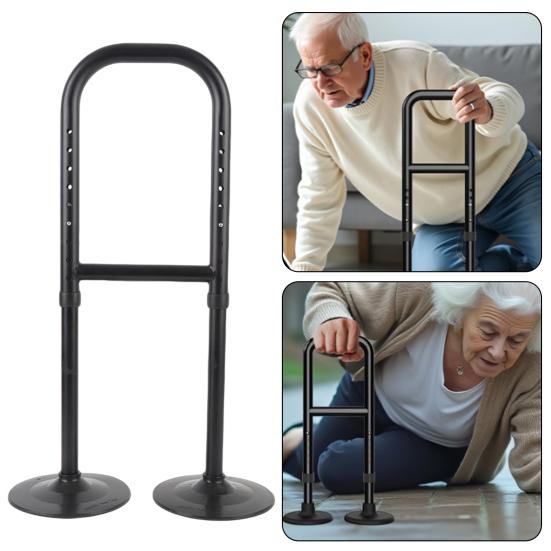 Double Base Standing Aid 8 Height Adjustable Seniors Pregnant Woman Standing Assist Device Heavy Duty Disabled Elderly Mobility Aid Tools