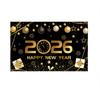 Black Gold 2026 New Year Backdrops Colorful Balloon Photo Background Party Background  Photo Studio