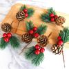 10Pcs Christmas Artificial Flower Red Berry Pine Cone Holly Xmas Party Decor