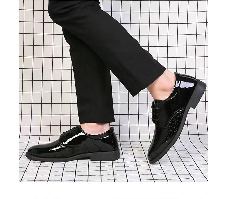 Large size men's leather shoes business dress leather shoes glossy casual men's leather shoes youth versatile leather shoes