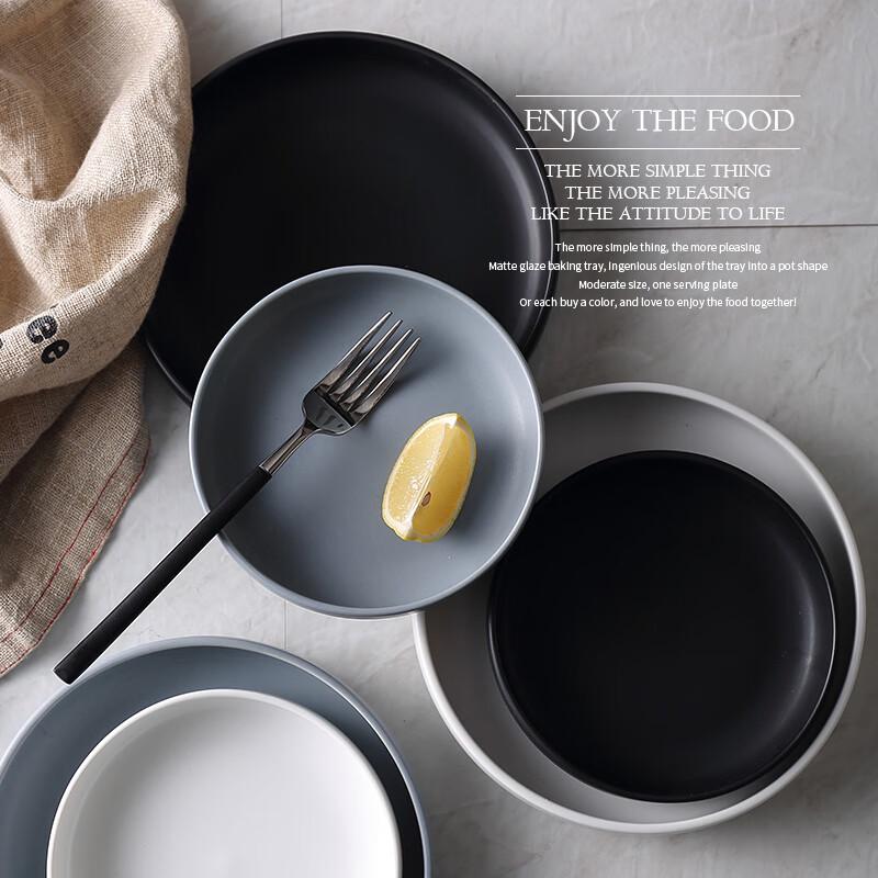 Huibao 10,7-Zoll Matte Tiefe Runde Keramikplatte