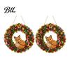 Festive Party Supplies 2Pcs Pearl Diamond Christmas Ornament Set, 2D Acrylic Glitter Hanging Gifts for Family Decor with Ribbon, Tree Pendant Holiday