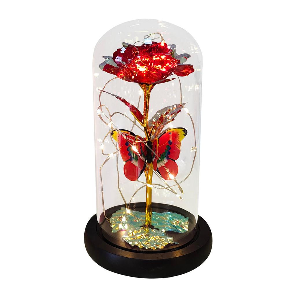 1PC Artificial Rose Flowers Glass Rose LED Light Galaxy Rose Gift For Valentine's Day