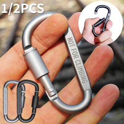 D Schlüsselanhänger Form Haken Schnalle Clip D-Ring Verriegelbarer Karabiner Clip Set Survival Hängehaken Schraube Hängehaken Kletterausrüstung