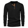 Camiseta de Manga Larga para Hombre Primavera y Otoño Cómoda Pana Diaria Casual Camisa Henry Moda Ropa de Hombre