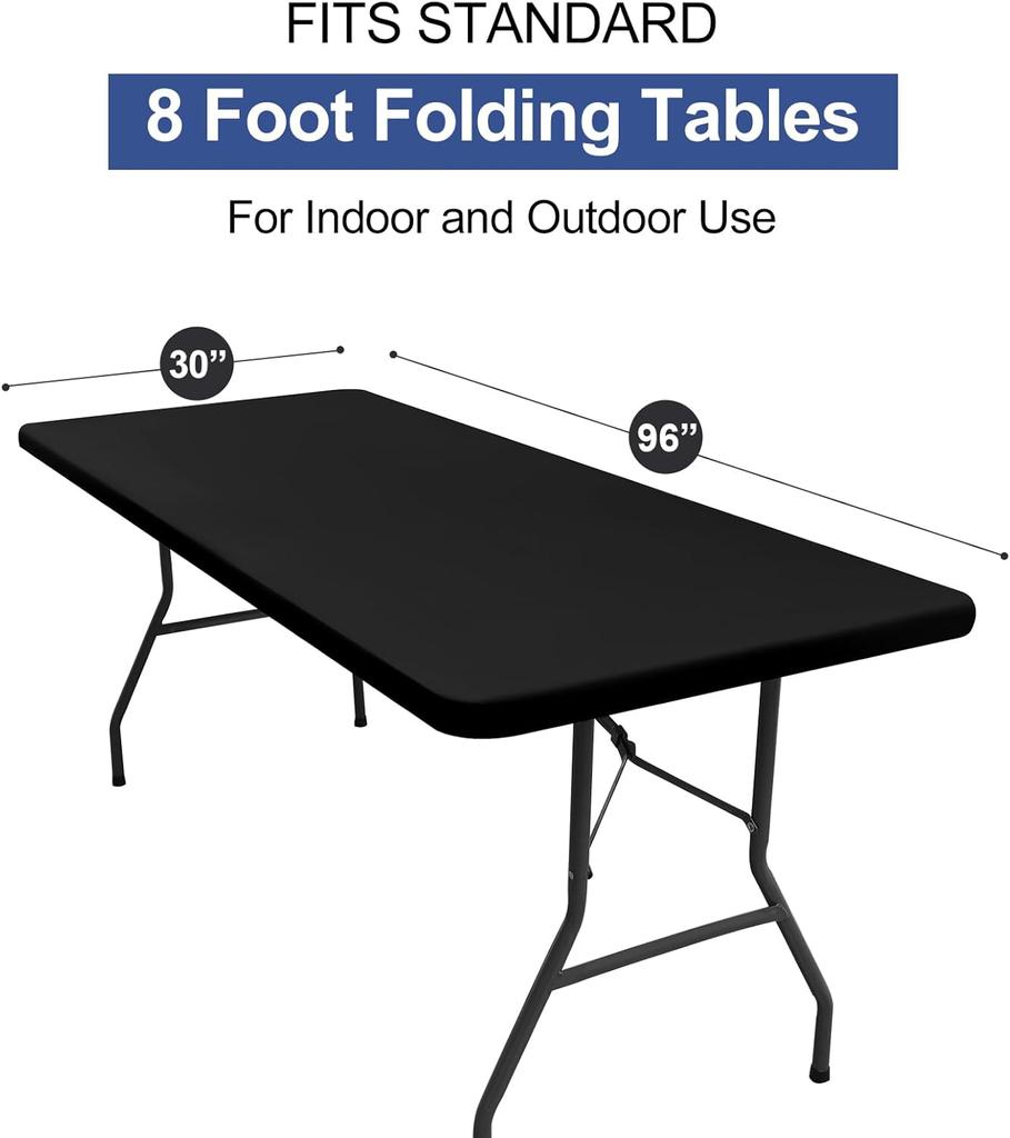 Stretch Fabric Rectangle Cloth Table Top Cap Fitted Covers for Feet Washable Polyester Elastic Home Banquet Picnic Wedding Exhibition Show 30 x 72''