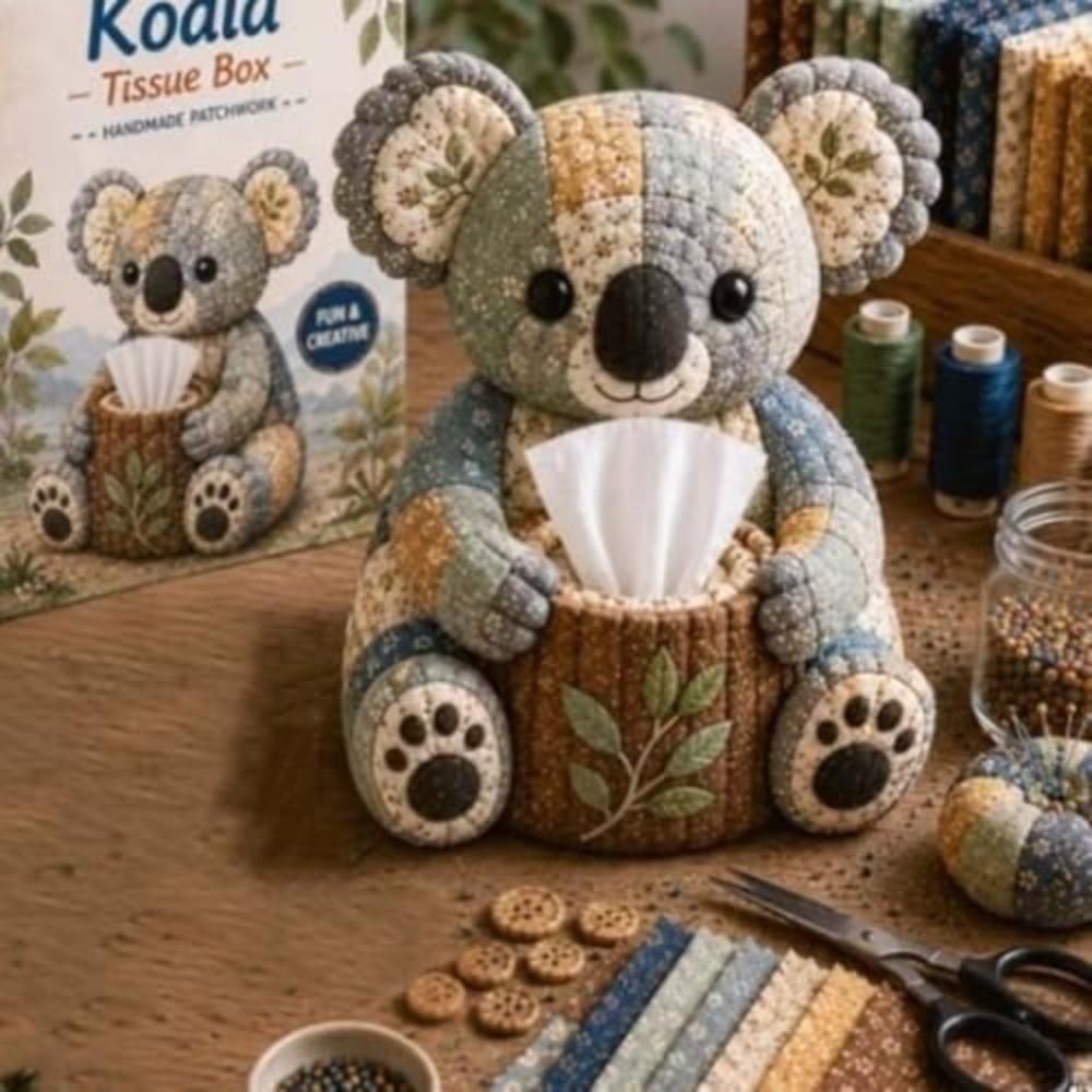 Patchwork Design Tissue Box DIY Kit Pre-Cut Fabric Handmade Tissue Holder For Bedroom Decor