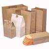 Kraft Paper Food Bag with Square Bottom - Oil-Proof and Printable for Takeaway or Bread