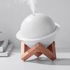 3D Planet Night Light Humidifier Quiet USB Mini Air Humidifier with Wooden Stand Home Office Bedroom Bedside Lamp Desktop Humidifier