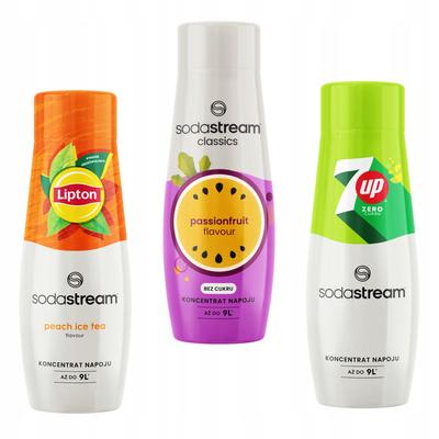 Sodastream Concentrates. Lipton Ice Tea Peach + Passionfruit + 7up Free